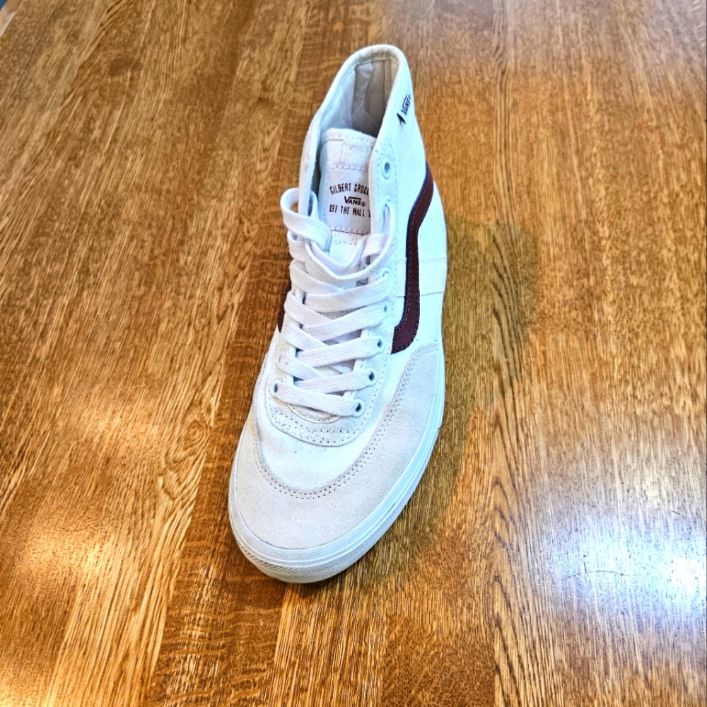 Vans Classic White and Red Sneaker, Single Left Shoe, Sz 6